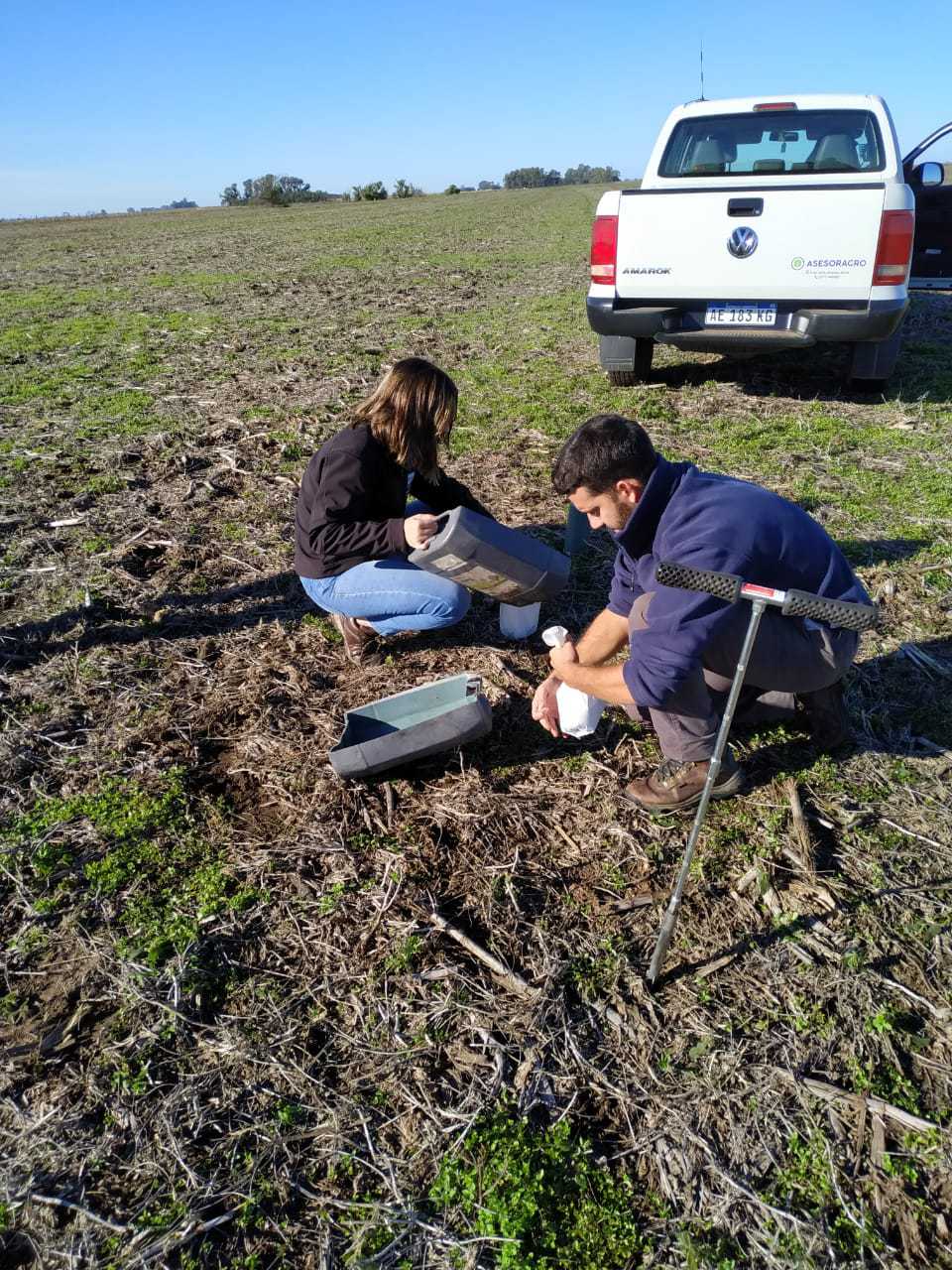 working on the field with digital agriculture